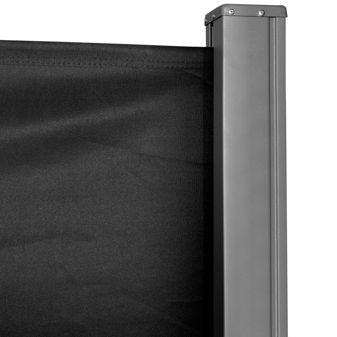 Retractable Side Awning Screen Fence Patio Garden Wall Balcony Screening Panel Outdoor Blind Privacy Divider (3x1.6M, Black)