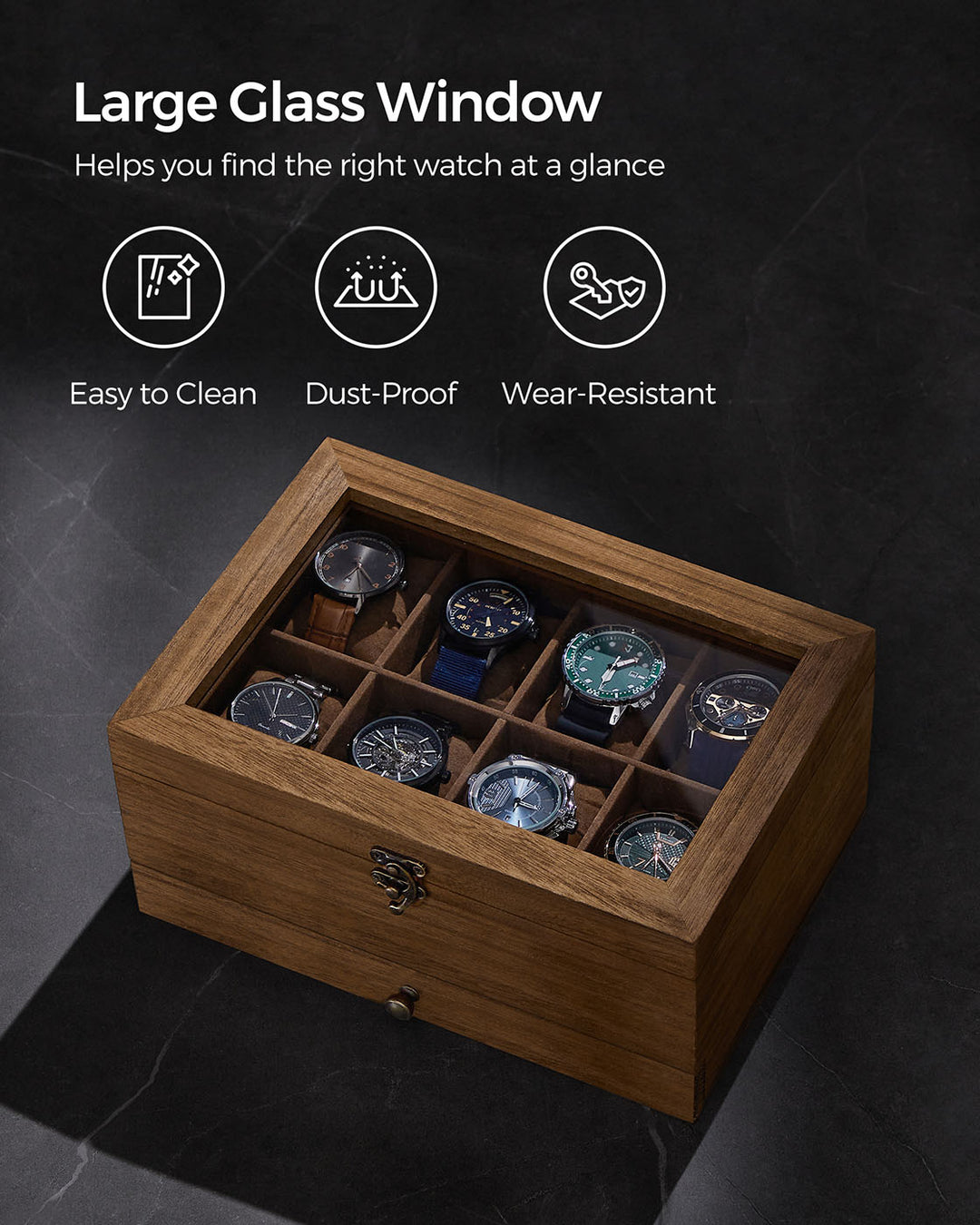 8 Slots Wooden Watch Box