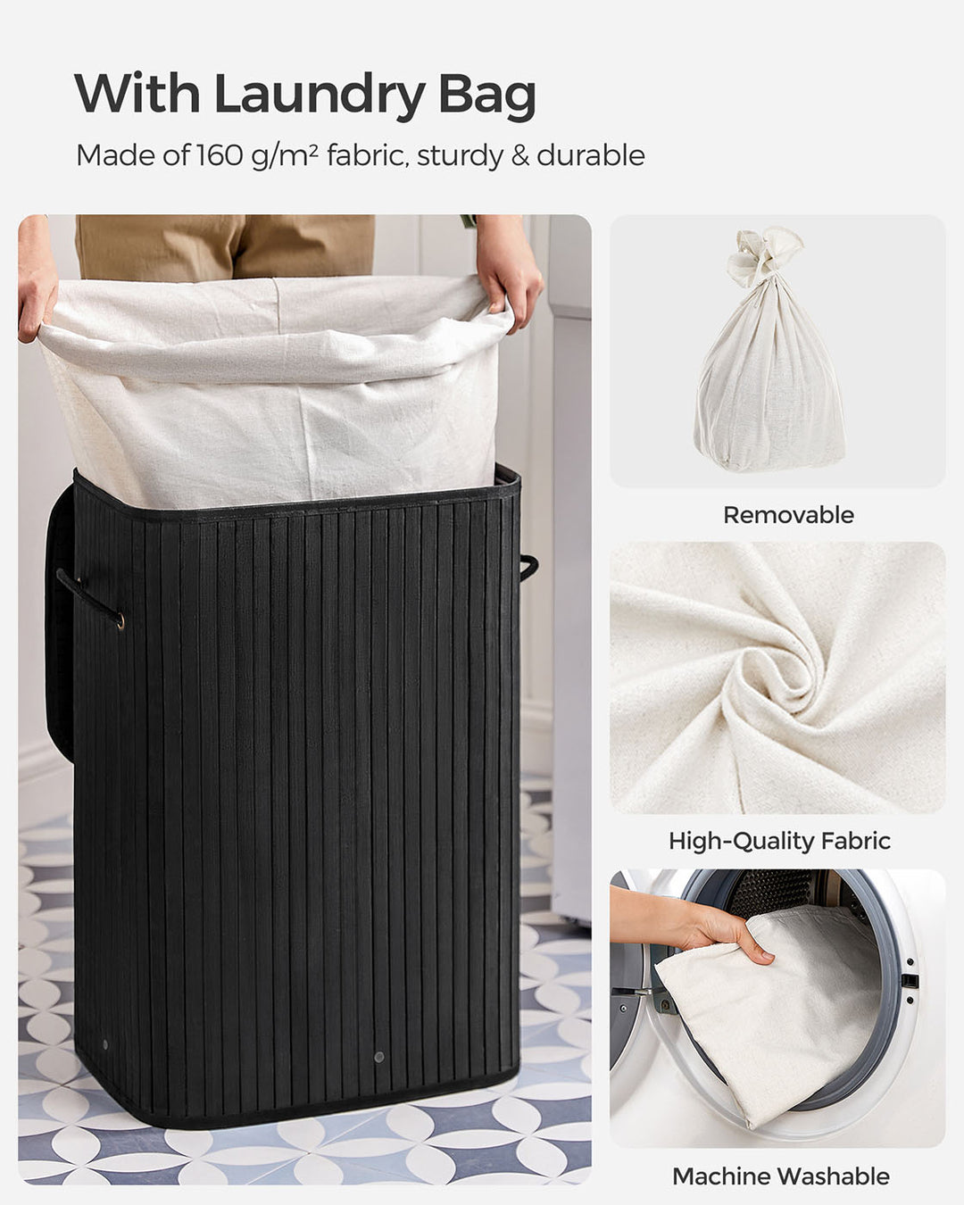 Bamboo Foldable Laundry Basket