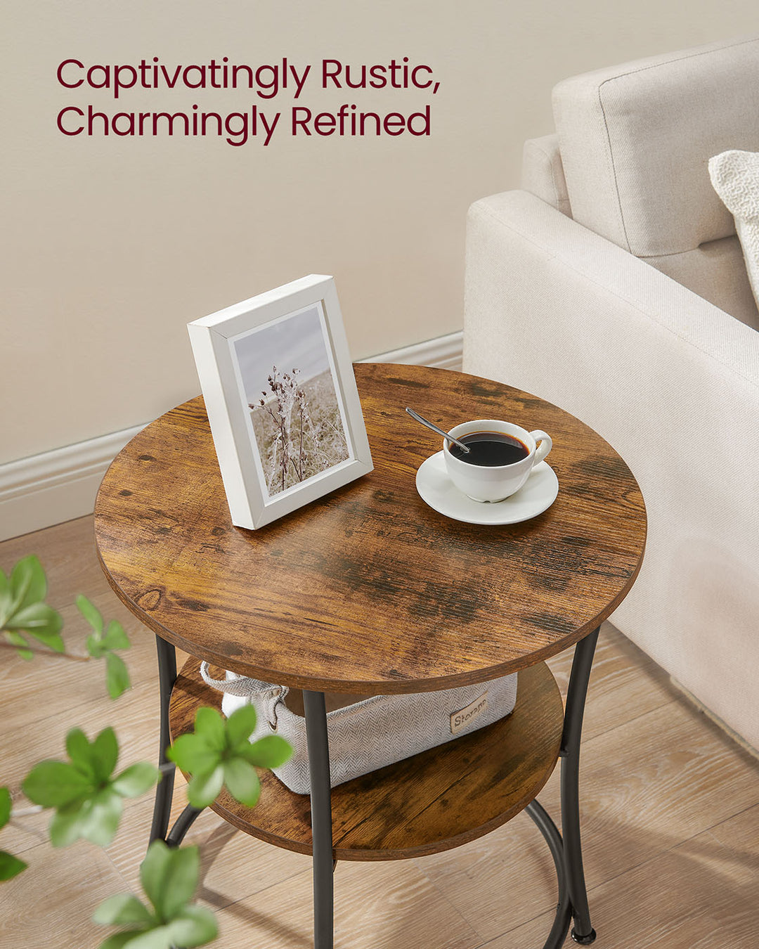 2 Shelves Side Table