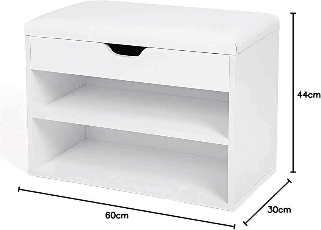 Shoe Bench White and Gray