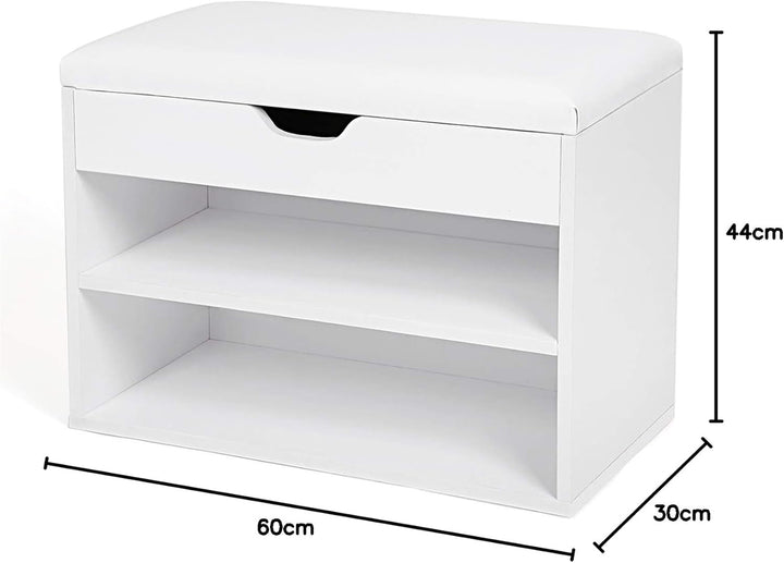 Shoe Bench White and Gray