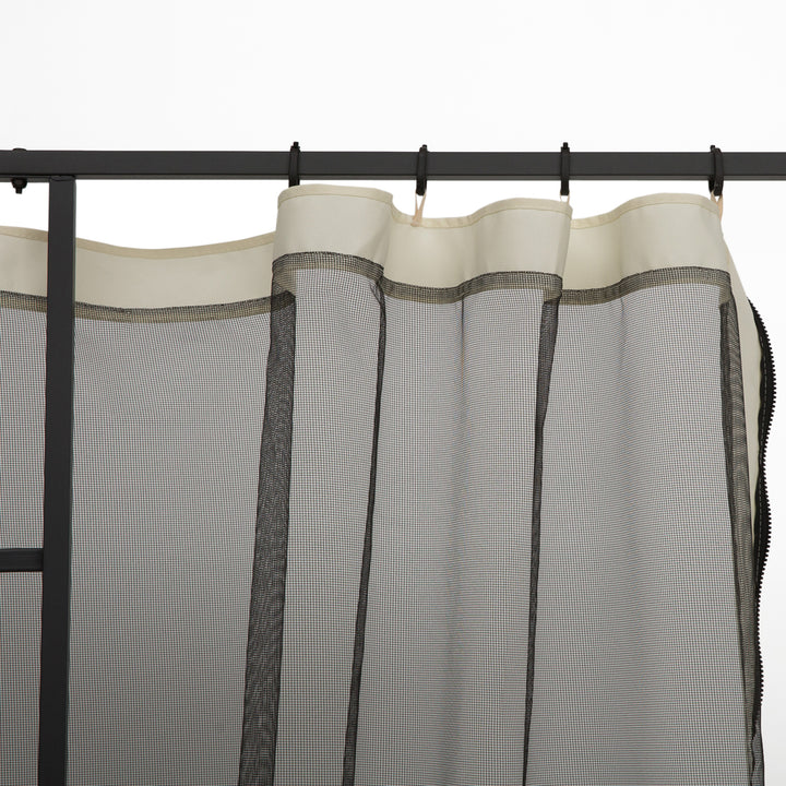Outsunny Replacement Mesh Mosquito Netting Screen Walls for 10 x 10ft Patio Gazebo, 4-panel Sidewalls with Zippers (Wall Only, Canopy Not Included)