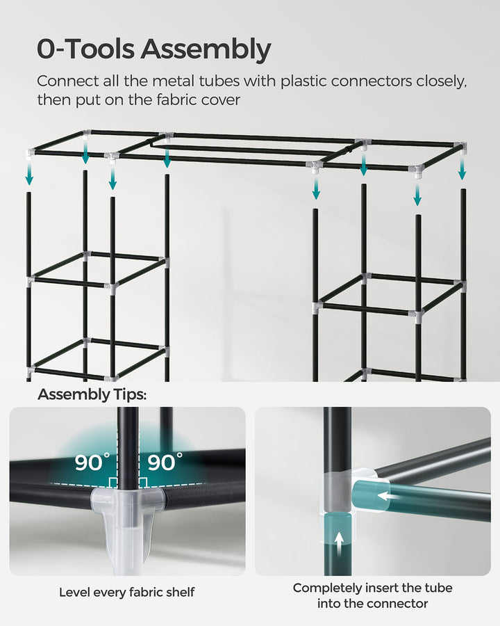 12 Shelves Canvas Wardrobe