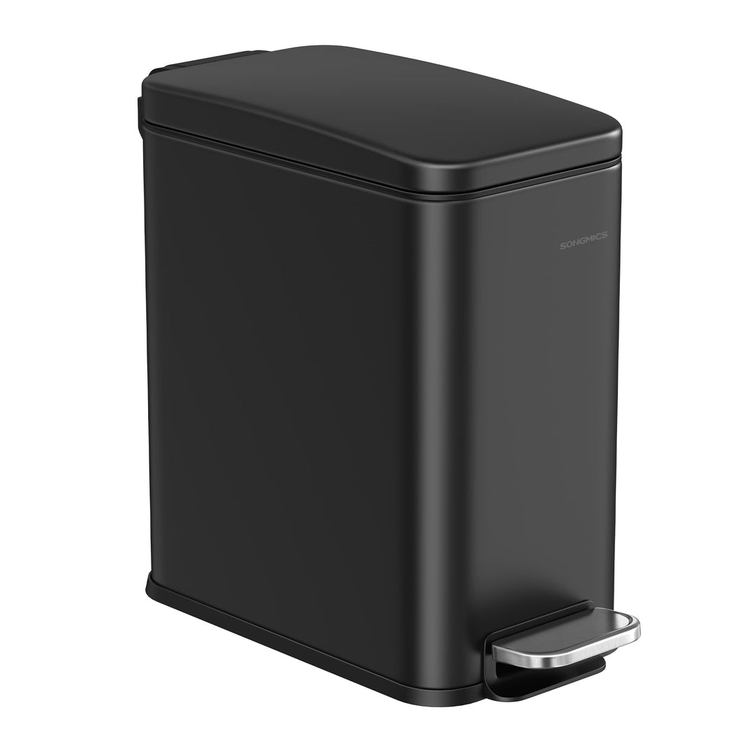SONGMICS 5L Bathroom Bin with Lid Black