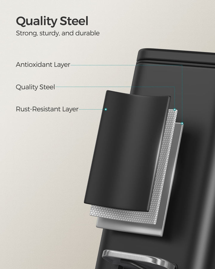 SONGMICS 5L Bathroom Bin with Lid Black