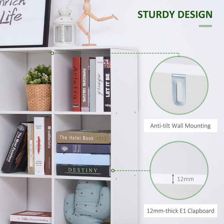 Wooden 9 Cube Storage Unit w/3 Tier Shelves Organiser Display Rack Living Room Bedroom Furniture - White