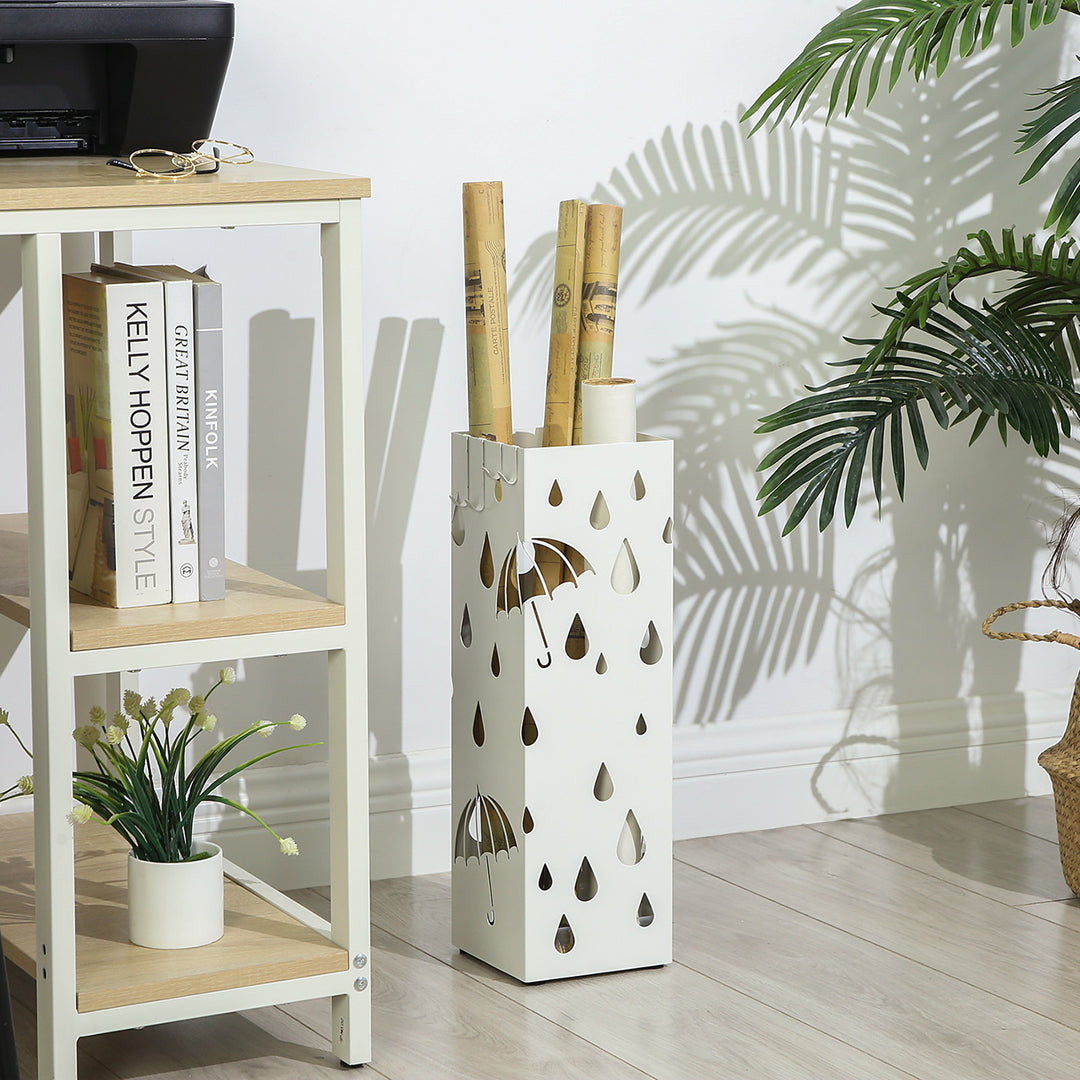 White Metal Umbrella Stand