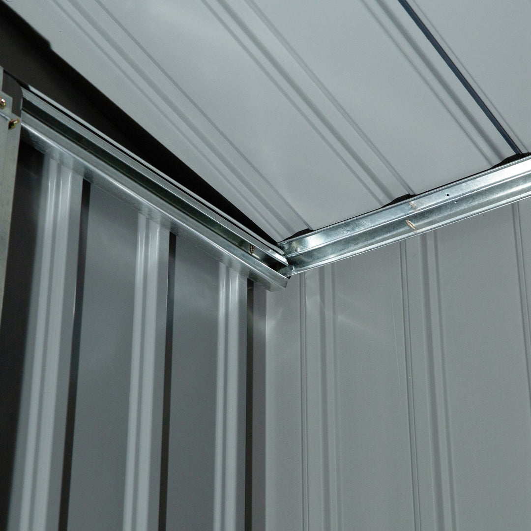 7ft x 4ft Lockable Garden Metal Storage Shed Large Patio Roofed Tool Storage Building Foundation Sheds Box Outdoor Furniture, Light Green