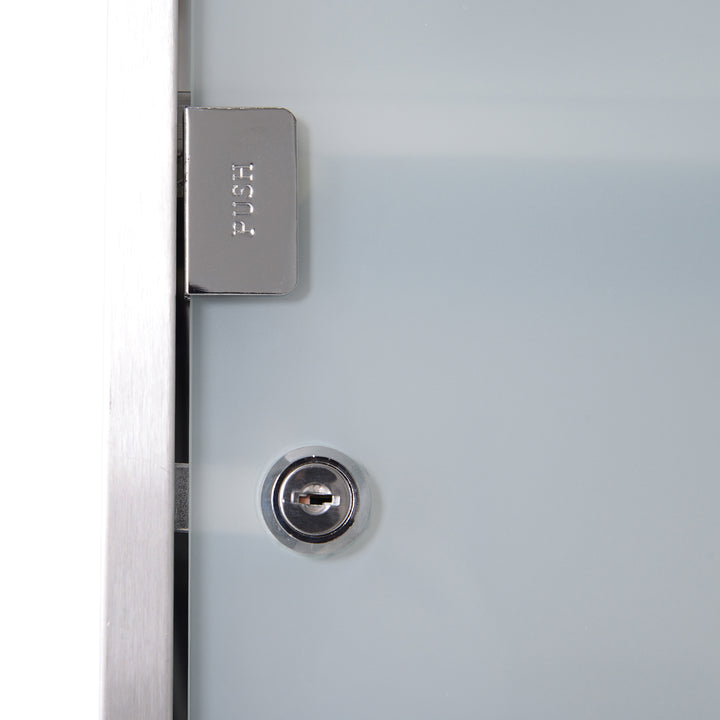 Stainless Steel wall mounted Medicine Cabinet with 2 Shelves + Security Glass Door Lockable 48 cm(H)