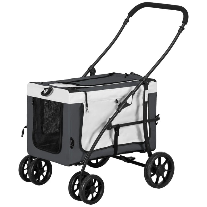 Foldable Dog Stroller, Pet Travel Crate with Detachable Carrier