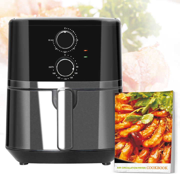HOMCOM Air Fryers, 1500W 4.5L Air Fryers Oven with Rapid Air Circulation, Adjustable Temperature, Timer and Nonstick Basket, Black