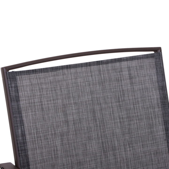 Garden Double Glider Rocking Chairs with Middle Table - Grey