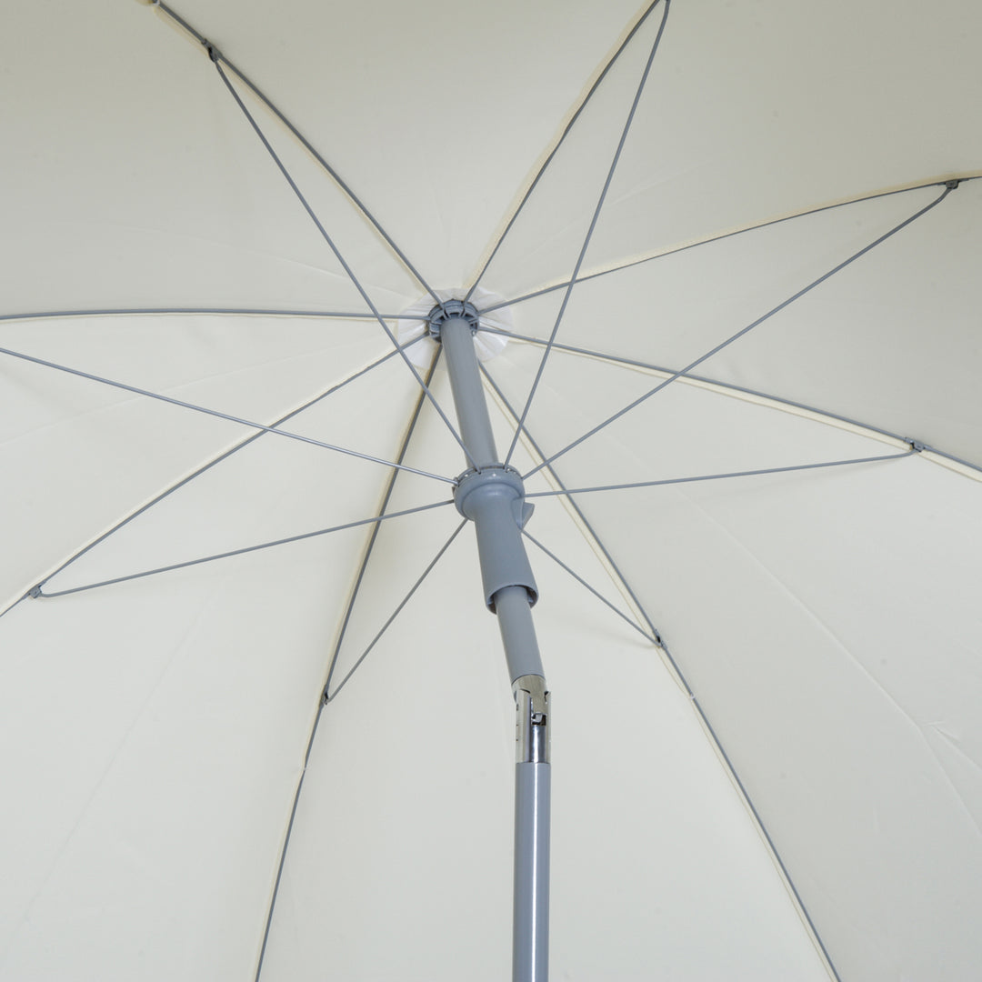 Outsunny 2.2M Tilt Beach Umbrella Parasol-Cream White