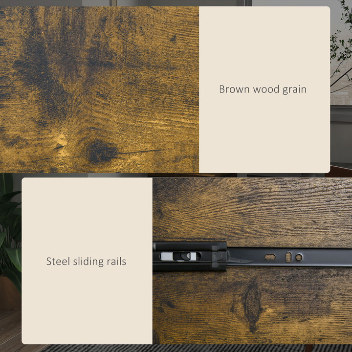 Vinsetto 70cm Filing Cabinet w/ 2 Drawers, Hanging File Folder, Vertical Home Office Organizer for A4 Letter Size, Rustic Brown