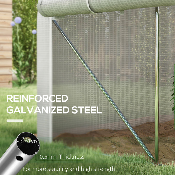 Walk-in Polytunnel Greenhouse, Tunnel Warm House Tent-White