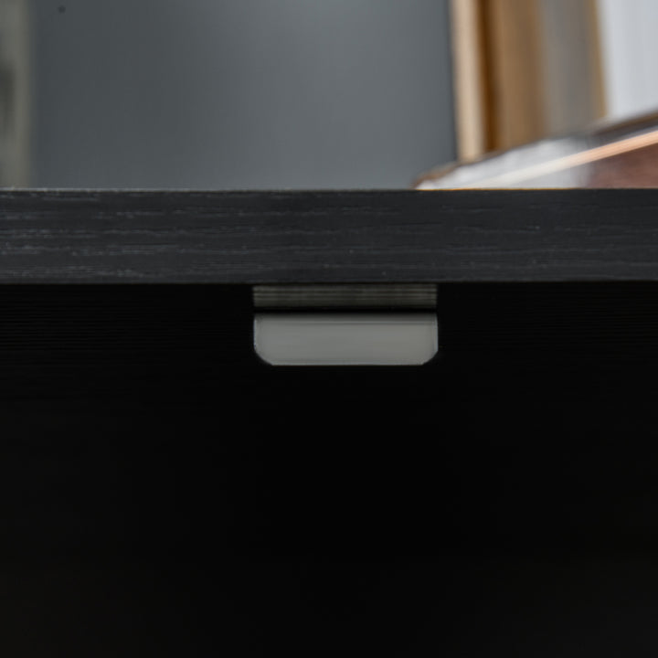 Vinsetto 2-Tier Locking Office Storage Cabinet File Organisation w/ Feet Melamine Coating Aluminium Handles 2 Keys Stylish Black