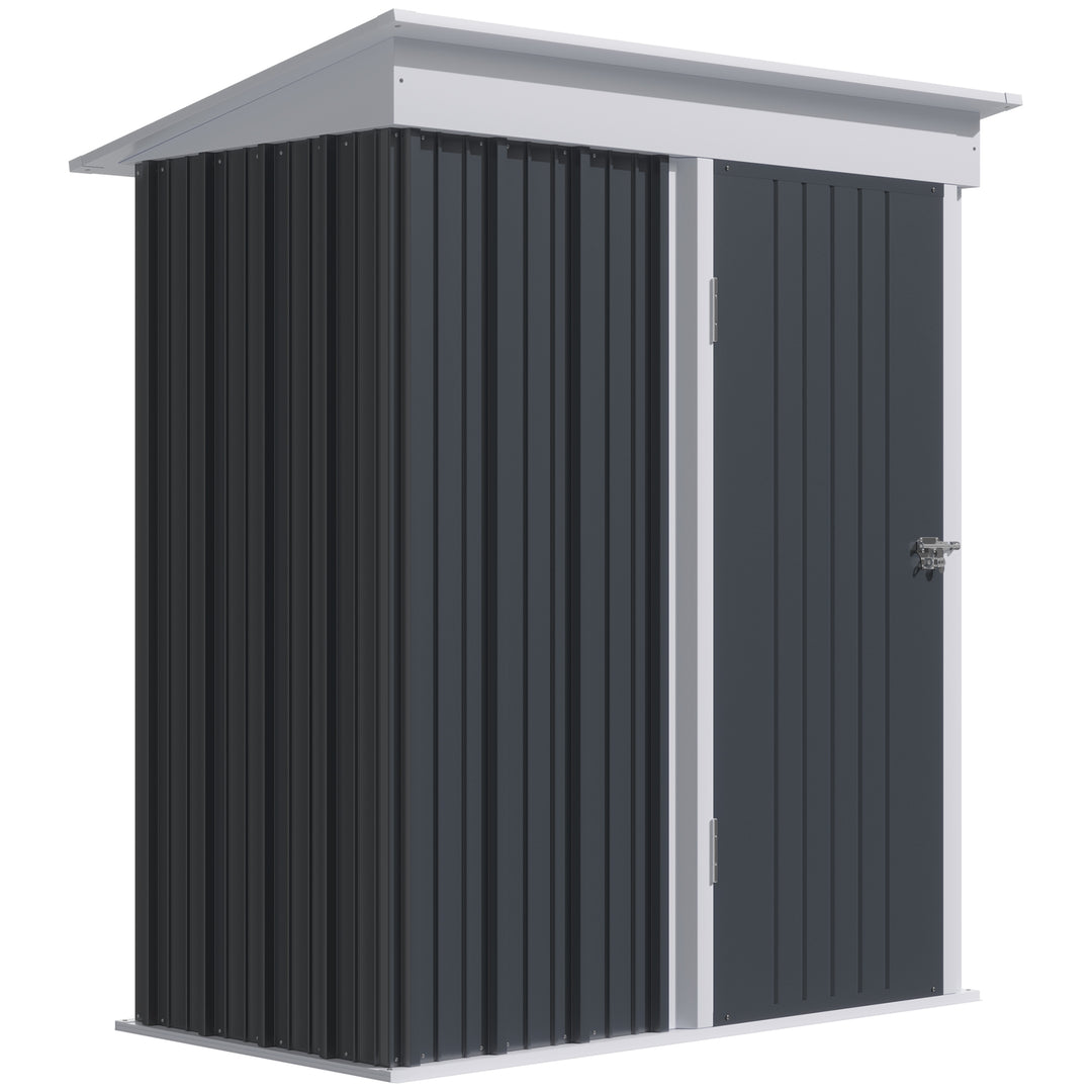 Metal Garden Shed for Tool Motor Bike, w/ Adjustable Shelf Dark Grey