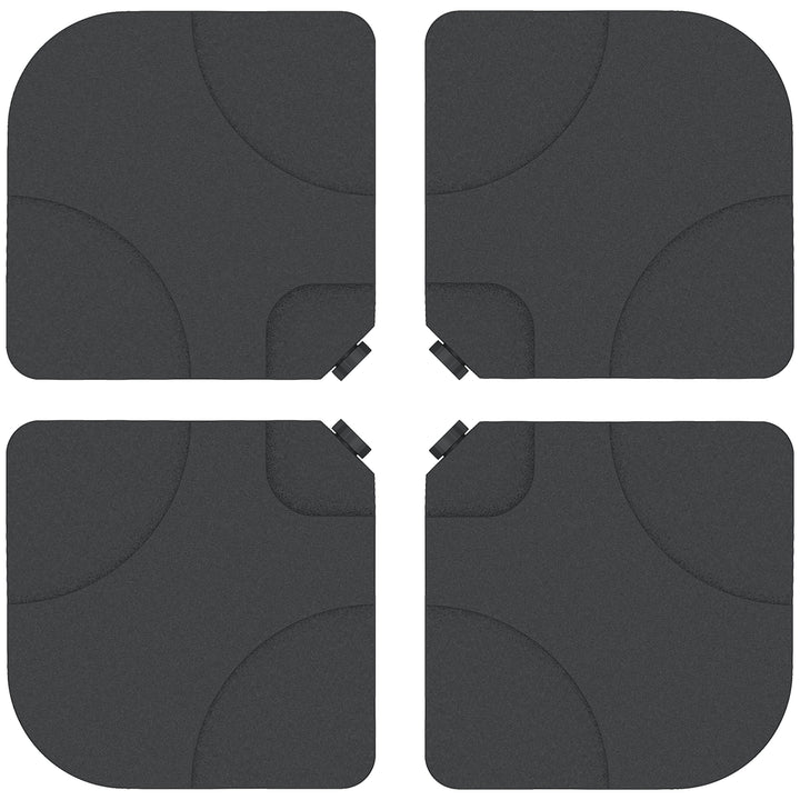 4 pc Parasol Base Heavy Duty Plastic Umbrella Weight Base-Black