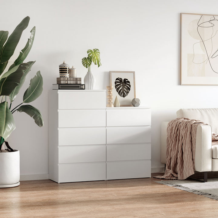HOMCOM Chest of Drawers, 4 Drawers Storage Cabinet Floor Tower Cupboard for Bedroom Living Room, White