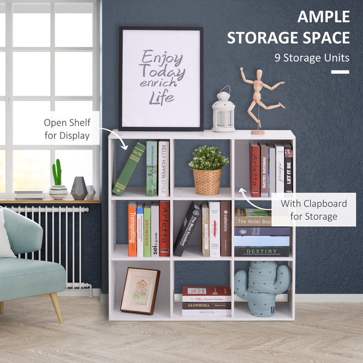 Wooden 9 Cube Storage Unit w/3 Tier Shelves Organiser Display Rack Living Room Bedroom Furniture - White