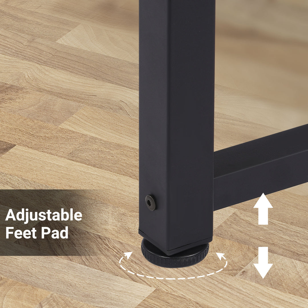 Computer Desk PC Writing Table Home Office Workstation Adjustable Feet Stable Work Study w/ Metal Frame Oak Black