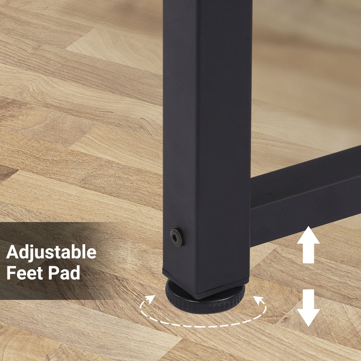 Computer Desk PC Writing Table Home Office Workstation Adjustable Feet Stable Work Study w/ Metal Frame Oak Black