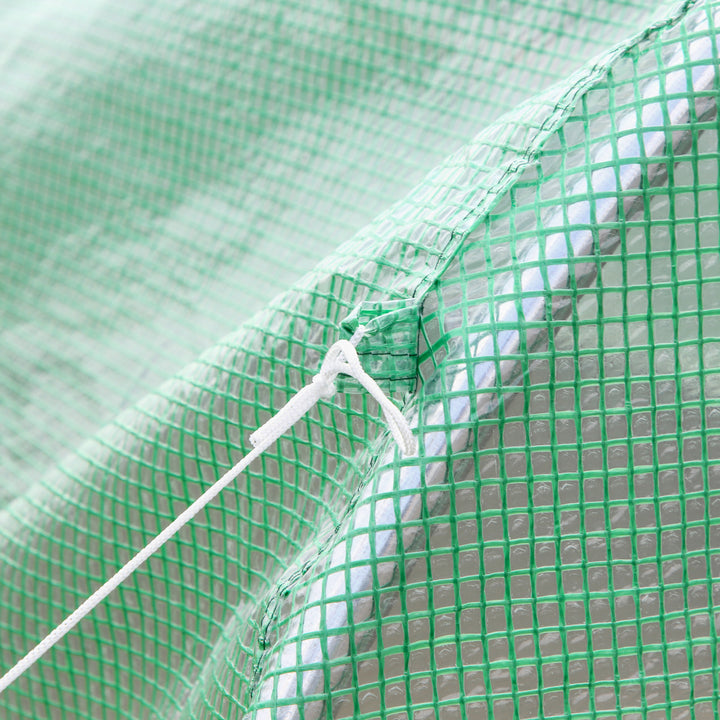 Walk In Greenhouse, Garden Polytunnel with PE Cover-Green