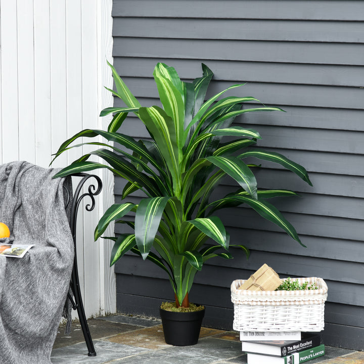 Artificial Dracaena Tree Decorative Plant, Fake Tropical Tree- Green