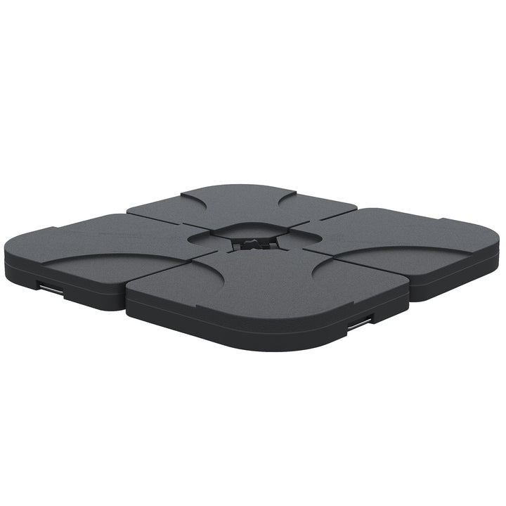 4 pc Parasol Base Heavy Duty Plastic Umbrella Weight Base-Black