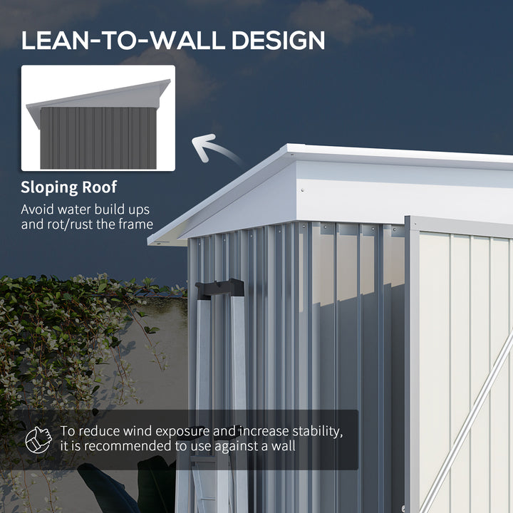 Metal Garden Shed for Tool Motor Bike, with Adjustable Shelf-Grey