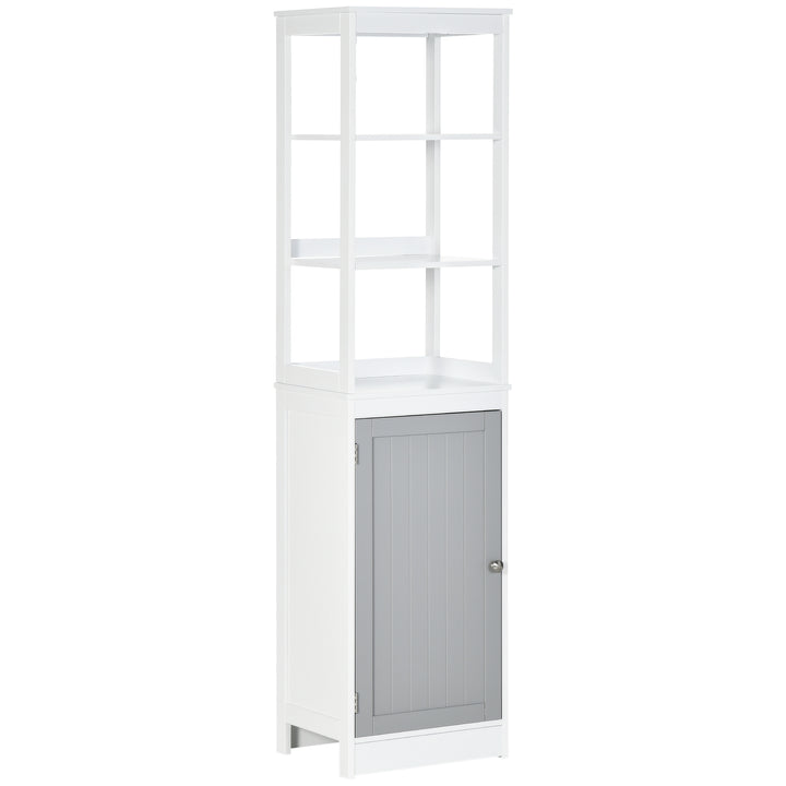 Kleankin Slimline Bathroom Storage Cabinet, Free Standing Tallboy Unit for Bathroom, Living Room, Kitchen,Multi-Purpose Storage Unit
