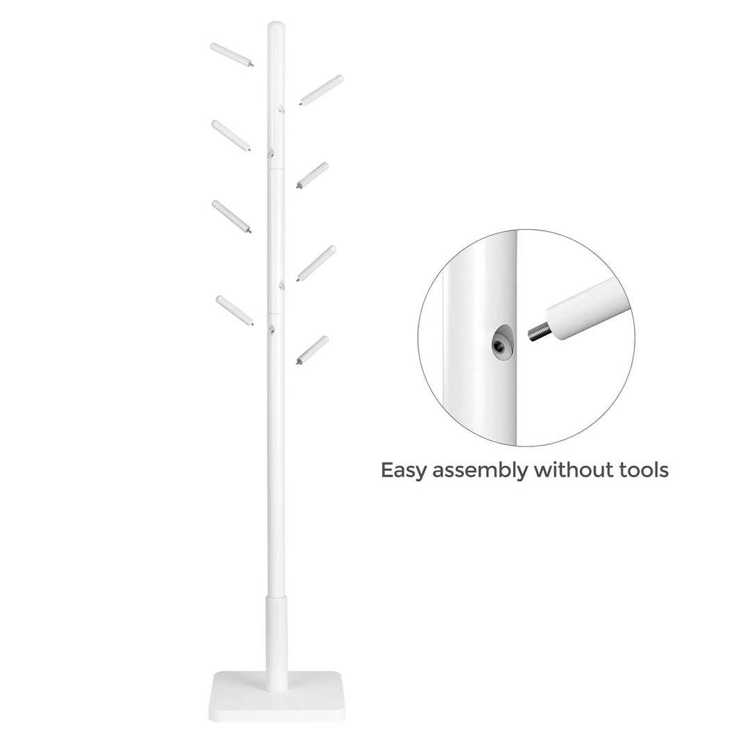 White Coat Stand with 8 Hooks