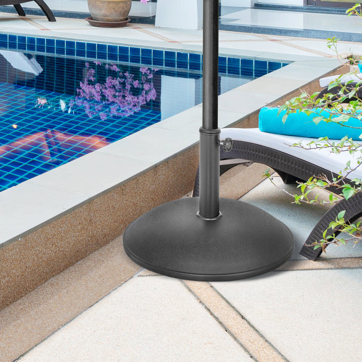20kg Parasol Base Heavy Duty Cement Umbrella Base Round-Grey/Black