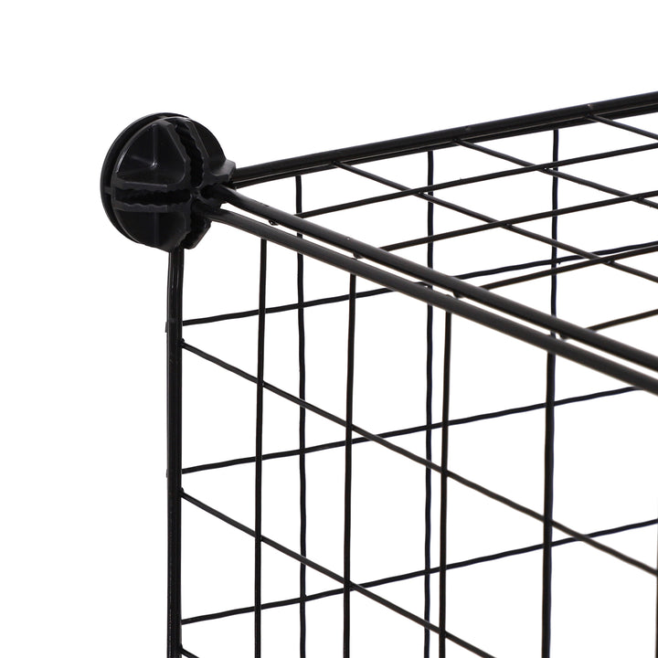 6 Cube Metal Wire Rack Interlocking Storage Cabinet Display Shelves Black