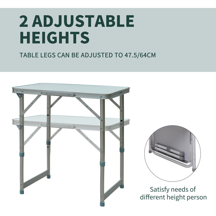 Garden Outdoor Camping Table Portable Folding Picnic Table-Silver