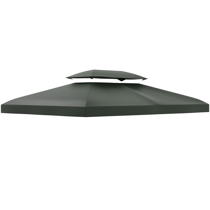 3x4m Gazebo Replacement Roof Canopy 2 Tier Top UV Cover Garden Patio Outdoor Sun Awning Shelters Deep Grey (TOP ONLY)