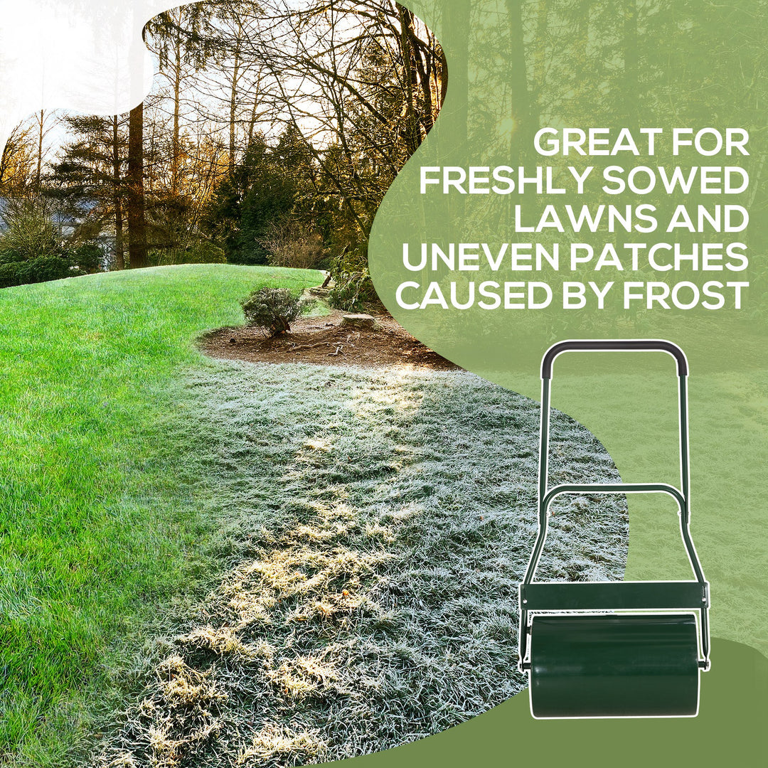 40L Lawn Roller Drum Scraper Bar Collapsible - Green