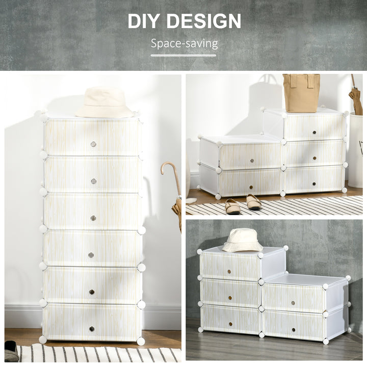 Six Cube Modular Storage Storage Unit - White