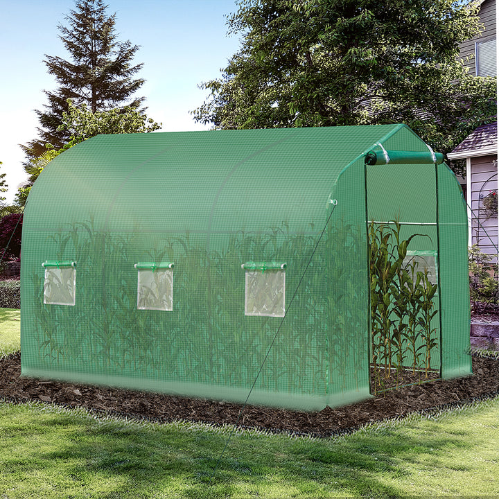 Walk in Polytunnel Greenhouse with Windows and Door for Garden, Backyard (3 x 2M)
