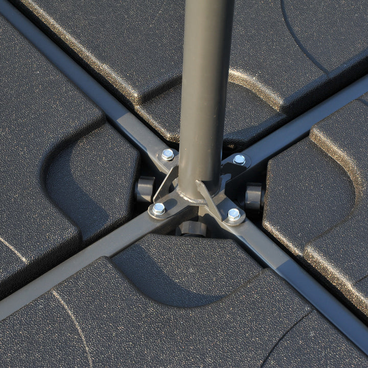 4 pc Parasol Base Heavy Duty Plastic Umbrella Weight Base-Black