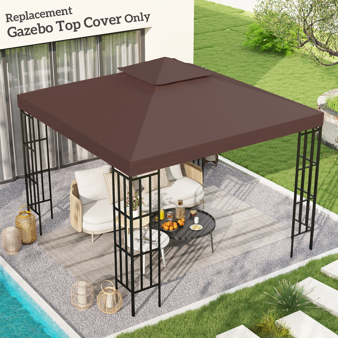 3 x 3(m) Gazebo Replacement Canopies Replacement Cover Spare Part Coffee (TOP ONLY)