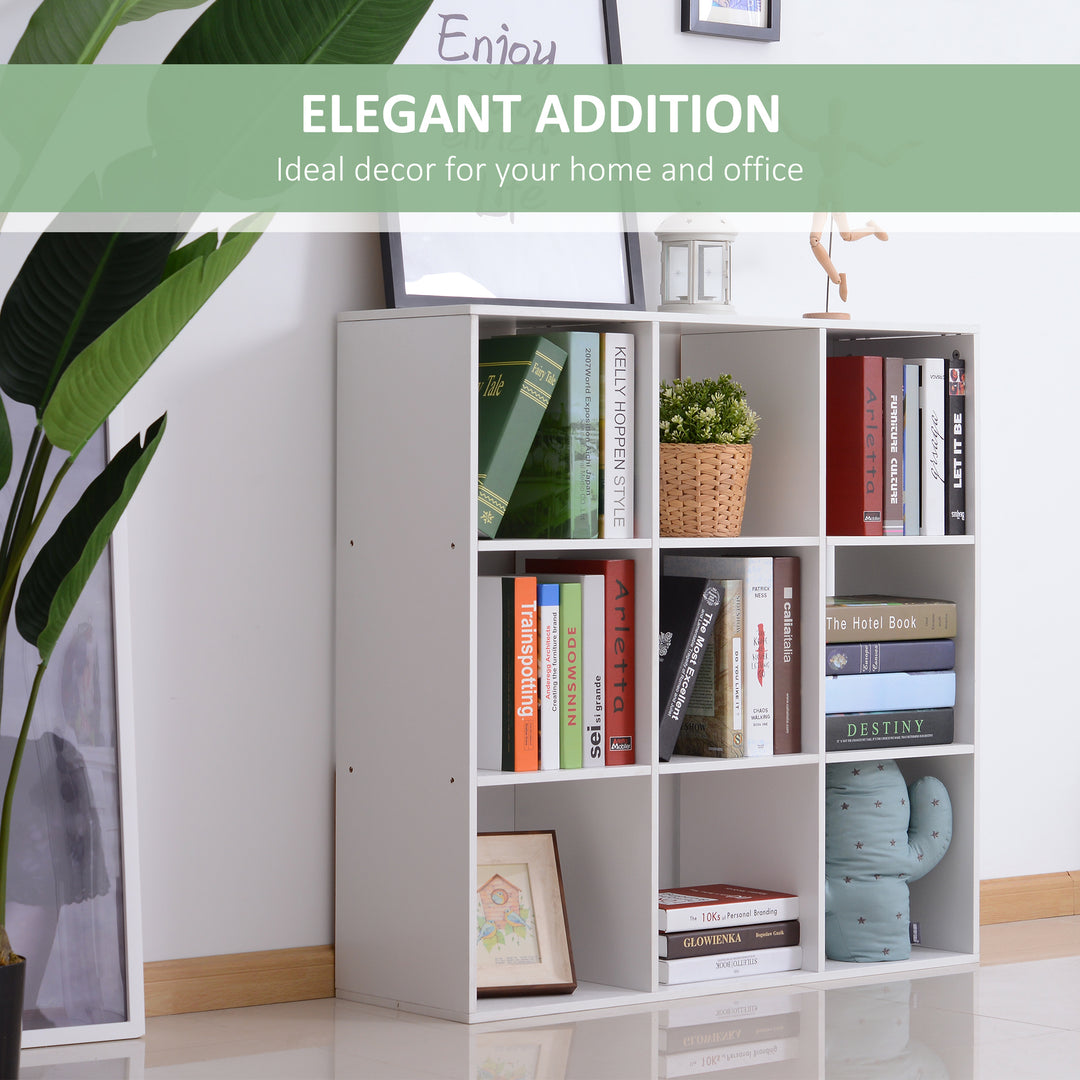 Wooden 9 Cube Storage Unit w/3 Tier Shelves Organiser Display Rack Living Room Bedroom Furniture - White