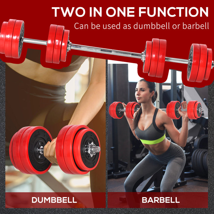 30KGS Two-In-One Dumbbell & Barbell Adjustable Set Strength Muscle Exercise Fitness Plate Bar Clamp Rod Home Gym Sports Area