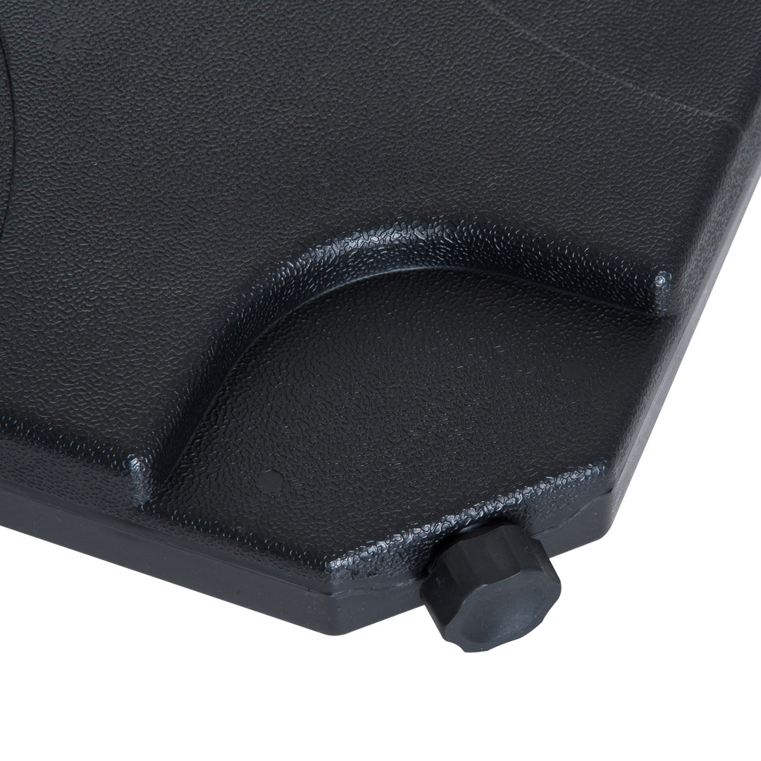 4 pc Parasol Base Heavy Duty Plastic Umbrella Weight Base-Black