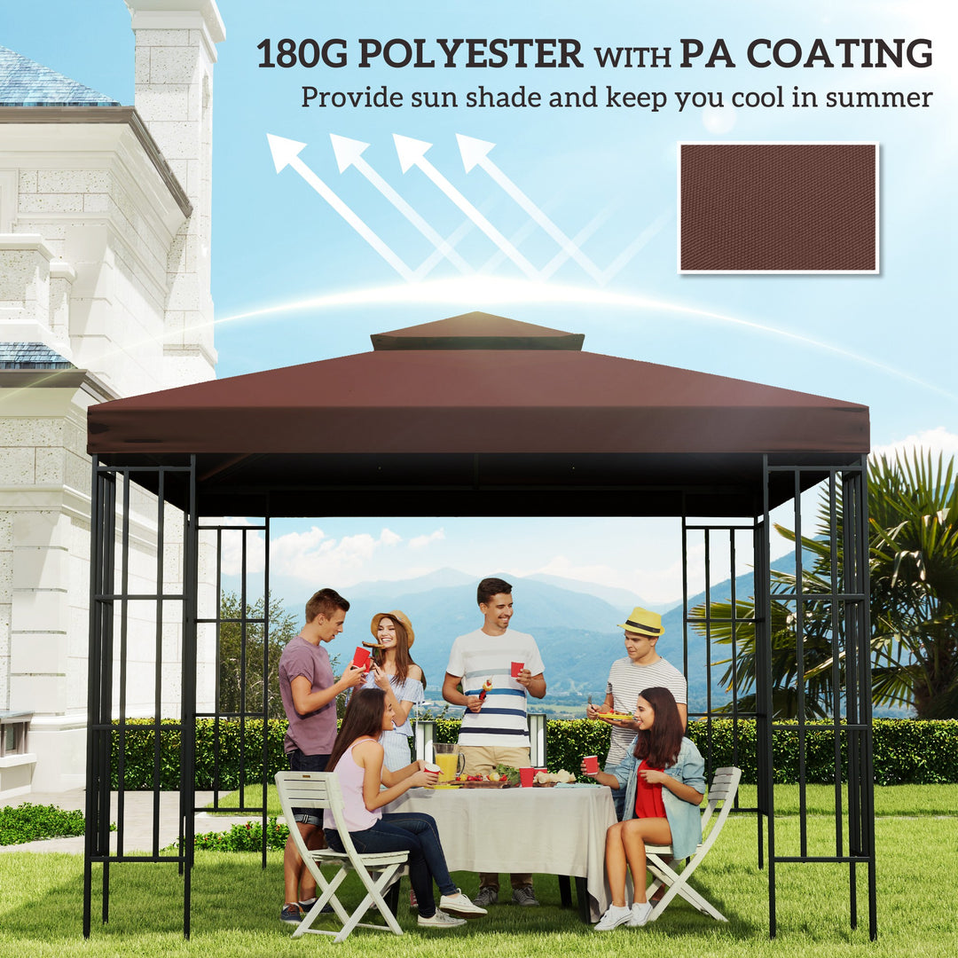 3 x 3(m) Gazebo Replacement Canopies Replacement Cover Spare Part Coffee (TOP ONLY)