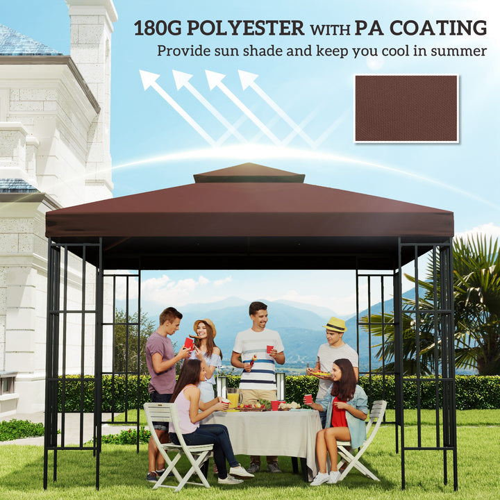 3 x 3(m) Gazebo Replacement Canopies Replacement Cover Spare Part Coffee (TOP ONLY)