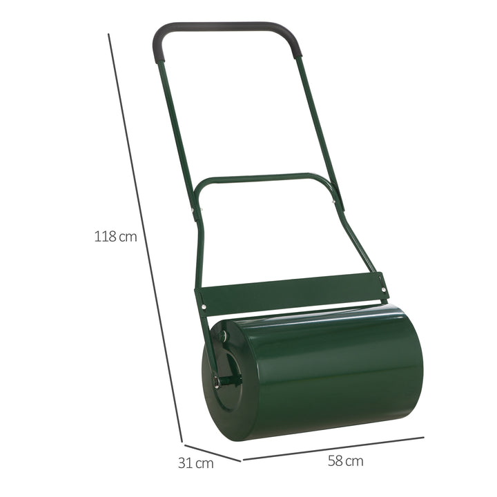 40L Lawn Roller Drum Scraper Bar Collapsible - Green