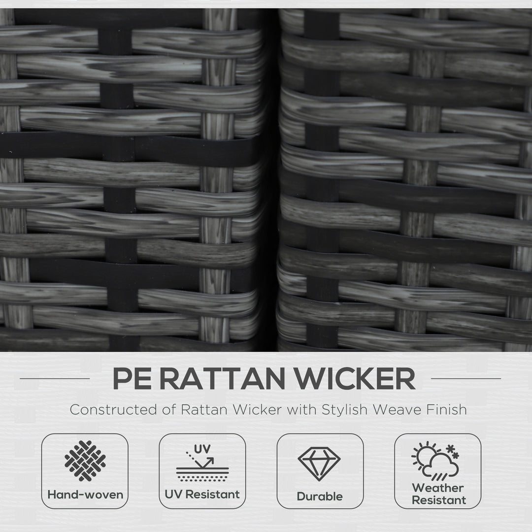 Outsunny 7-Seater Rattan Sofa Set Garden Furniture Aluminium Patio Set Wicker Seater w/Table, Grey