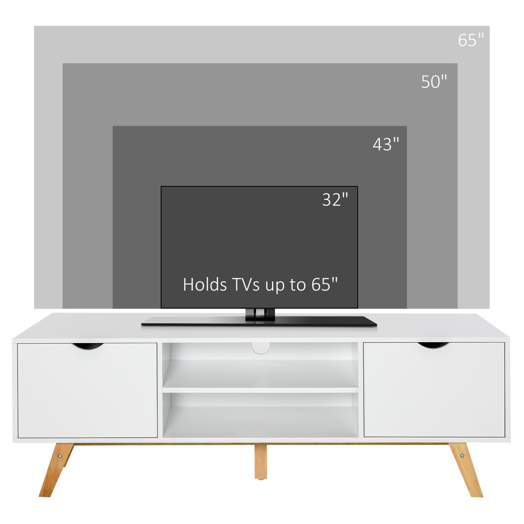 HOMCOM Particle Board 4-Compartment Media Unit White